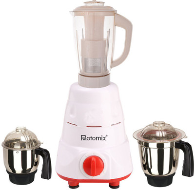 

Rotomix Latest Jar attachments of chutney medium & juicer jarType-588 600 W Juicer Mixer Grinder(Multicolor, 3 Jars)