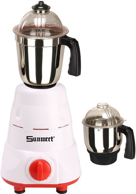

Sunmeet I Mixie 600 W Mixer Grinder(White, Red, 2 Jars), Red;white