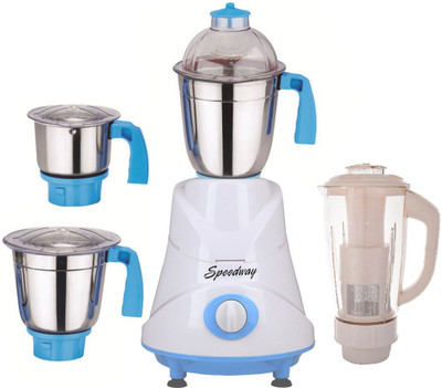 

speedway Combo Pack of 4 Jars with 1 Blue Blender With Attachment free SW-240 1000 W Mixer Grinder(Blue, 4 Jars)