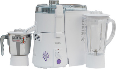 Sujata POWERMATIC PLUS 900 Juicer Mixer Grinder (2 Jars, White)