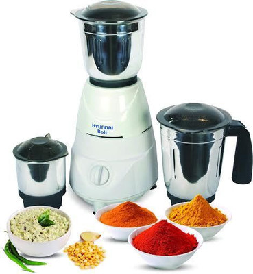

Hyundai Bolt 500 W Mixer Grinder(White, 3 Jars)