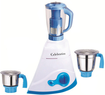 

Celebration Latest Jar attachments of chutney medium & juicer jarType-463 750 W Juicer Mixer Grinder(Multicolor, 3 Jars)