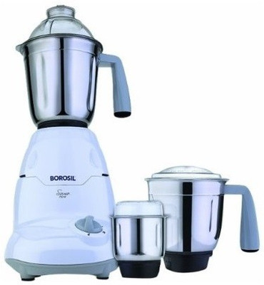 

Borosil HAMG550W11 Super Mixer Grinder 550 W Mixer Grinder(White, Grey, 3 Jars), Grey;white