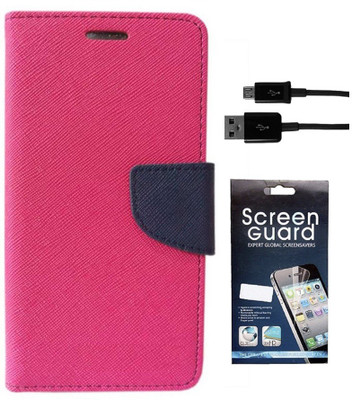 Coverage Cover Accessory Combo for Mercury CoolPad Dazen Note 3, CoolPad Note 3(Pink, Blue)