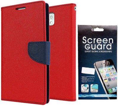 Coverage Coverage Flip cover with Screen Guard for Motorola Moto G (1st Gen) Red Accessory Combo(Red)