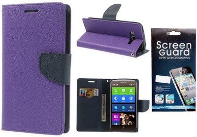 Coverage Coverage Flip cover with Screen Guard for Motorola Moto G (1st Gen) Purple Accessory Combo(Purple)