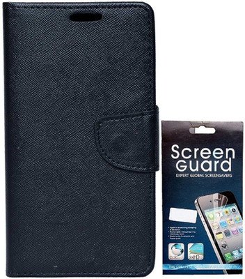 Coverage Coverage Flip cover with Screen Guard for Motorola Moto G (1st Gen) Black Accessory Combo(Black)