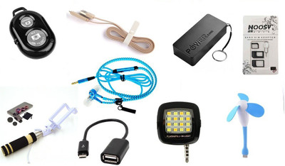 De-TechInn Selfie Stick Accessory Combo for Universal, Samsung, Micromax, Nokia, iPhone(Multicolor) Flipkart