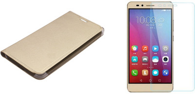 Adicomz Cover Accessory Combo for Lenovo vibe K5 plus(Gold, Transparent)