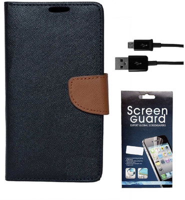 Coverage Cover Accessory Combo for Mercury CoolPad Dazen Note 3, CoolPad Note 3(Black, Brown)