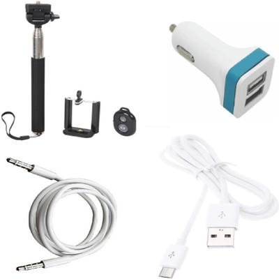 Robmob Selfie Stick Accessory Combo for Lenovo VIBE K5 Plus(Black, White) Flipkart