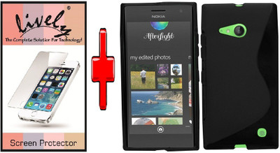 Lively Screen Protector Accessory Combo for Nokia Lumia 730(Black)