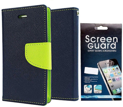 RDcase RDcase Flip cover with Screen Guard for Motorola Moto G (1st Gen) Blue:Green Accessory Combo(Blue:Green)