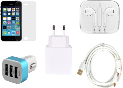 Robmob Screen Protector Accessory Combo for Apple iPhone 5C(White)