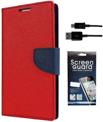 Coverage Cover Accessory Combo for Mercury CoolPad Dazen Note 3, CoolPad Note 3(Red)