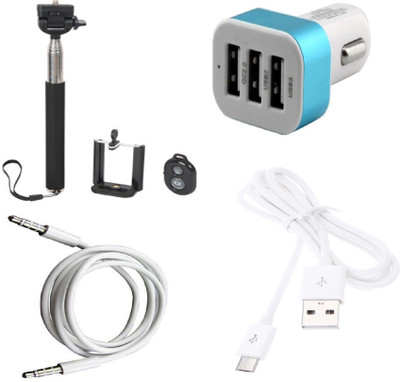 Robmob Selfie Stick Accessory Combo for Lenovo VIBE K5 Plus(Black, White) Flipkart