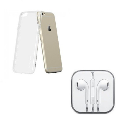Cell Planet Head Phone, Transparent Back Cover, Combo Set for iPhone 6+ Accessory Combo(Transparent)