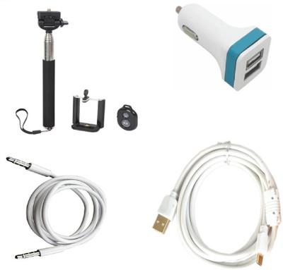 Robmob Selfie Stick Accessory Combo for Lenovo VIBE K5 Plus(Black, White) Flipkart