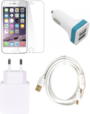 Robmob Screen Protector Accessory Combo for Apple iPhone 6S Plus(White)