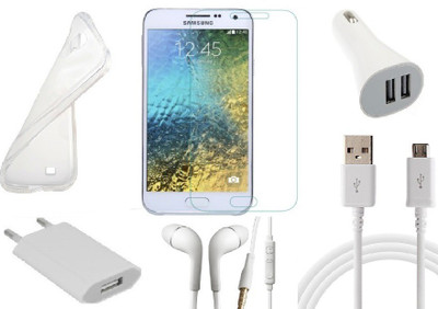Cell Planet Screen Protector Accessory Combo for Samsung Galaxy E7(White)
