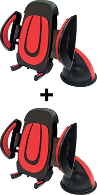 

ManeKo Imported Red Black Universal Car Mount (Pack of 2) Mobile Holder, Black;red
