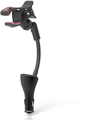 

True Deal Dual USB Port 2.1 A Charger 360 Degree Rotation Universal Car Mount Mobile Holder, Black