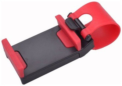 

De AutoCare Universal Car Steering Wheel SmartPhone Mount Socket Mobile Holder, Black;red