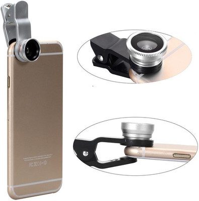 

BnC 3 In 1 Universal Clip Fish eye fisheye Lens+Wide Angle+Macro Mobile Phone Lens Mobile Phone Lens(Fisheye, Wide and Macro)