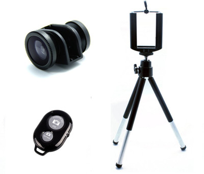 

Smiledrive 3 IN 1 SIDE CAP LENS KIT WITH BLUETOOTH SHUTTER, MOBILE TRIPOD Mobile Phone Lens(Fisheye, Wide and Macro)