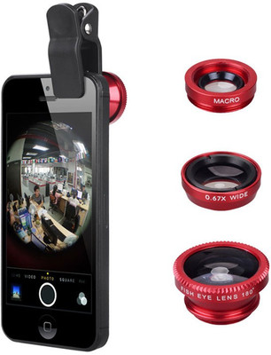 

Armac Universal 3 in 1 Camera Lens Kit (Red) Mobile Phone Lens(Wide and Macro, Fisheye)