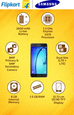 Samsung Galaxy On5 (Black, 8 GB) 