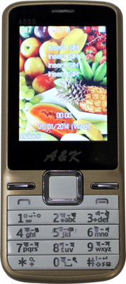 AK Bar Phone A 555(Gold, White)