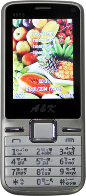 

AK Bar Phone A 555(Silver, White)