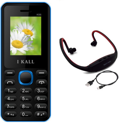 

I Kall K66 with MP3/FM Player Neckband(Blue & Black)