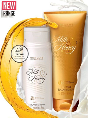 

Oriflame Sweden Milk & Honey Gold Sugar Scrub & Moisturising Shower Cream(200 ml)