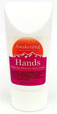 

Awakening Mineral Skin Care hands, magnesium-rich, travel size hand therapy cream for dry & chapped skin, 1.75oz/50ml(52.5 ml)