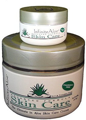 

Infinite Aloe Skin Care Cream, Fragrance Free, 8 Jar ** (Plus a Bonus Aloe Travel Jar) **(15 ml)