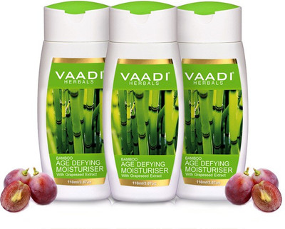 

Vaadi Herbals Bamboo Age Defying Moisturiser With Grapeseed Extract Pack of 3(110 ml)