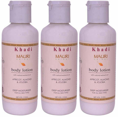 

Khadi Mauri Herbal Body Lotion - Pack of 3 - Premium Ayurvedic(630 ml)