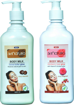 

Skinatura cocoa butter,rose body milk(pack of two)(1200 ml)