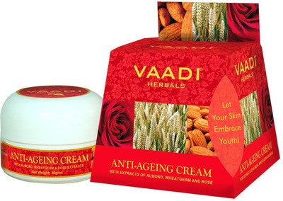 

Vaadi Herbals Anti-ageing Cream - Almond, Wheatgerm Oil & Rose (30 gms x 4)(30 g)