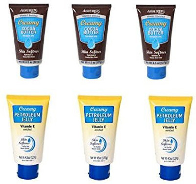 

Personal Care Creamy Petroleum & Creamy Cocoa Butter Petroleum Jelly - Vitamin E Enriched (Lot of 6) by(135 ml)