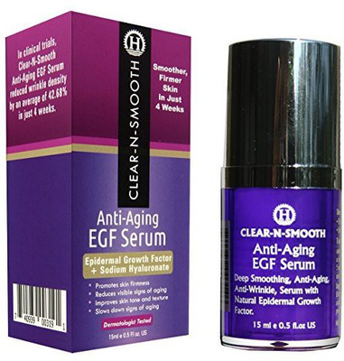 

Clear N Smooth Wrinkle Repair Egf Anti Aging Serum: Reduce Deep Wrinkles, Erase Fine Lines, Eye Puffiness(15 ml)