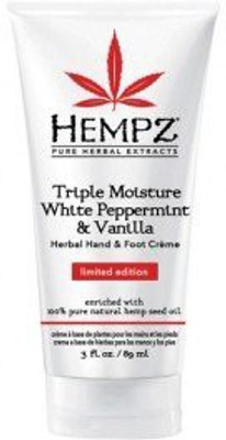 

Hempz Triple Moisture White Peppermint & Vanilla Moisturizing Herbal Hand & Foot Creme, 3 oz(88.71 ml)