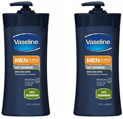 

Vaseline Men Body and Face Lotion , Bottle(Pack of 2)(609 ml)