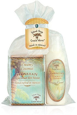 

Island Soap & Candle Works Hawaiian Botanical Creamy Coconut Organza Gift Bag(295 g)