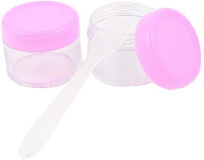 

Rosallini 2 Pcs Pink Clear Plastic Round Empty Lotion Cream Cosmetic Jar(15 ml)
