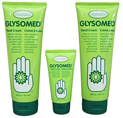 

Glysomed Hand Cream 3 Pack Combo With Glycerine, Silicone and Chamomile - (2 x Tubes Plus 1 x 1.7 tube = Total 18.7 )(255 ml)