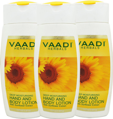 

Vaadi Herbals Hand & Body Lotion With Sunflower Extract Pack of 3(110 ml)
