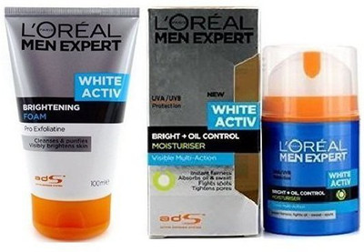 

L'Oreal Men Experts White Active Bright+ Oil Control Moisturiser + Brightening Foam(150 ml)